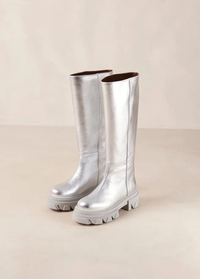 ALOHAS Boots Katiuska 8211 Silver Leather Boots 8211 Women