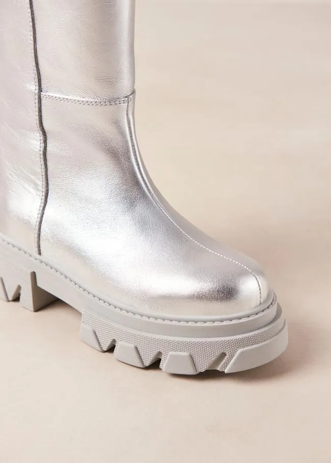 ALOHAS Boots Katiuska 8211 Silver Leather Boots 8211 Women