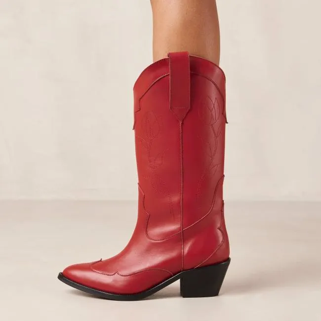 ALOHAS Boots Liberty 8211 Red Leather Cowboy Boots 8211 Women