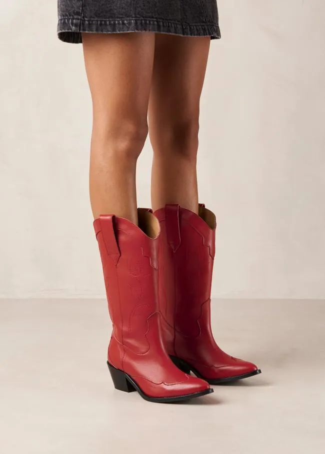 ALOHAS Boots Liberty 8211 Red Leather Cowboy Boots 8211 Women