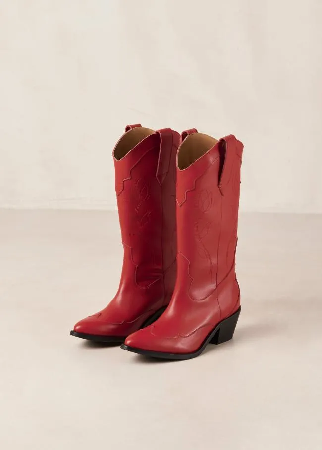 ALOHAS Boots Liberty 8211 Red Leather Cowboy Boots 8211 Women