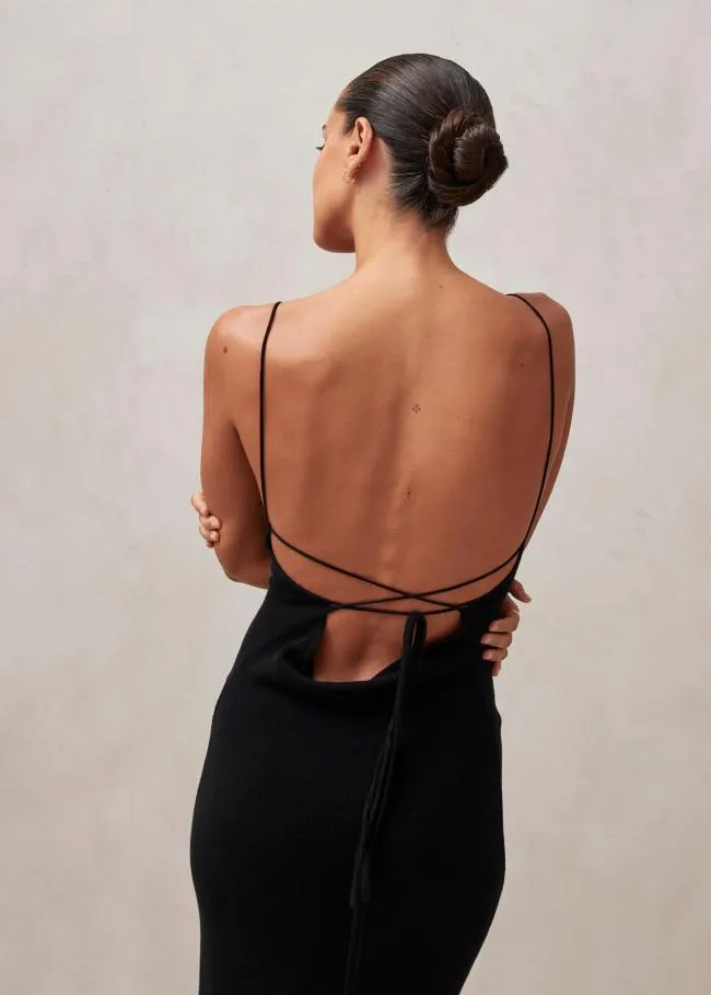ALOHAS Dresses Delicate 8211 Black Knit Dress 8211 Women