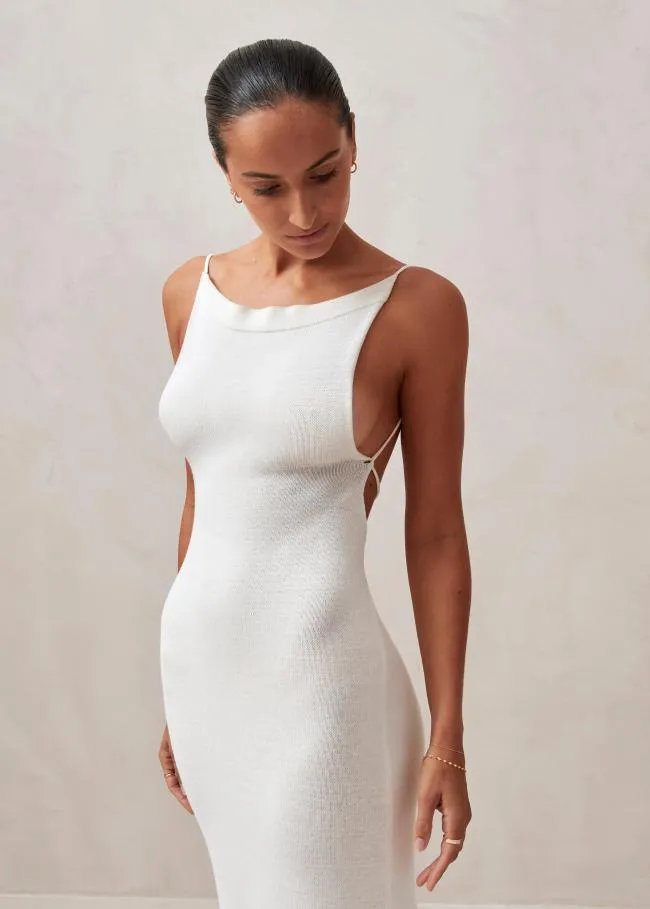 ALOHAS Dresses Delicate 8211 White Knit Dress 8211 Women