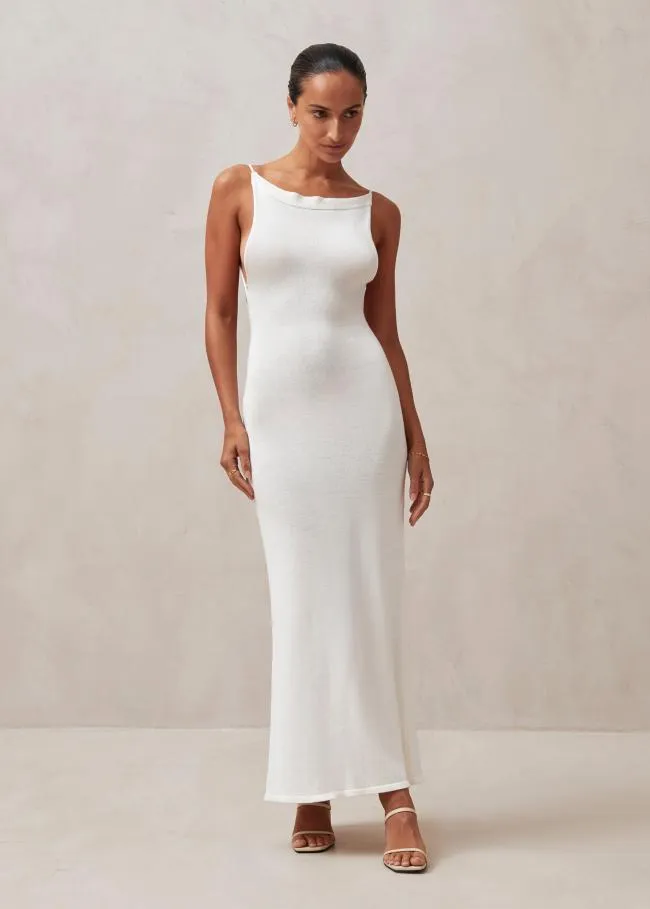 ALOHAS Dresses Delicate 8211 White Knit Dress 8211 Women
