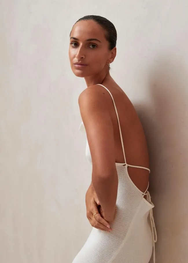 ALOHAS Dresses Delicate 8211 White Knit Dress 8211 Women