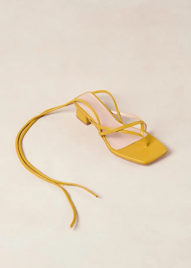 ALOHAS Heels Elio 8211 Yellow Vegan Leather Sandals 8211 Women