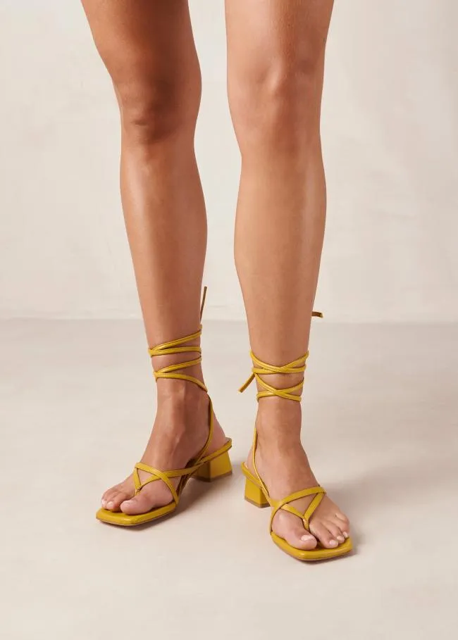 ALOHAS Heels Elio 8211 Yellow Vegan Leather Sandals 8211 Women