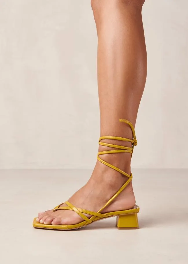 ALOHAS Heels Elio 8211 Yellow Vegan Leather Sandals 8211 Women