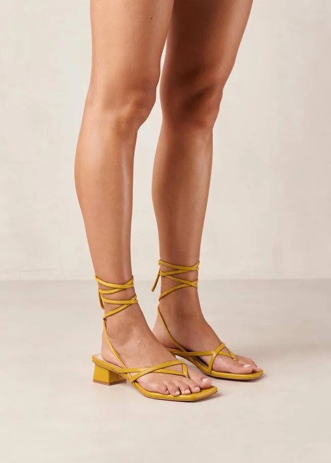 ALOHAS Heels Elio 8211 Yellow Vegan Leather Sandals 8211 Women