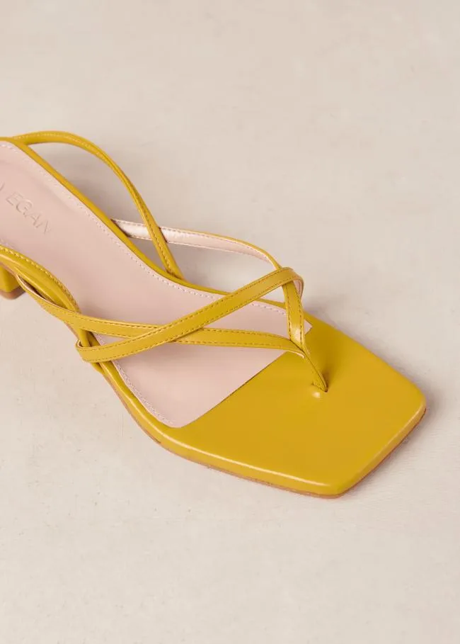 ALOHAS Heels Elio 8211 Yellow Vegan Leather Sandals 8211 Women