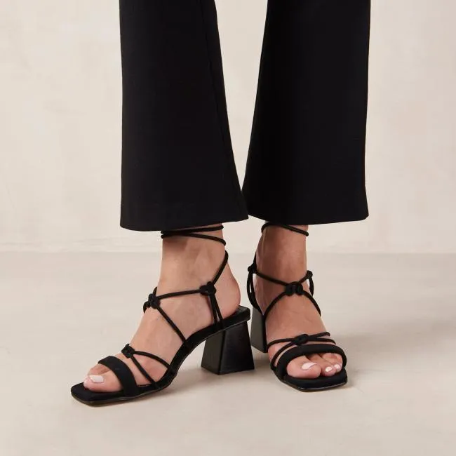 ALOHAS Heels Icicle 8211 Black Suede Sandals 8211 Women