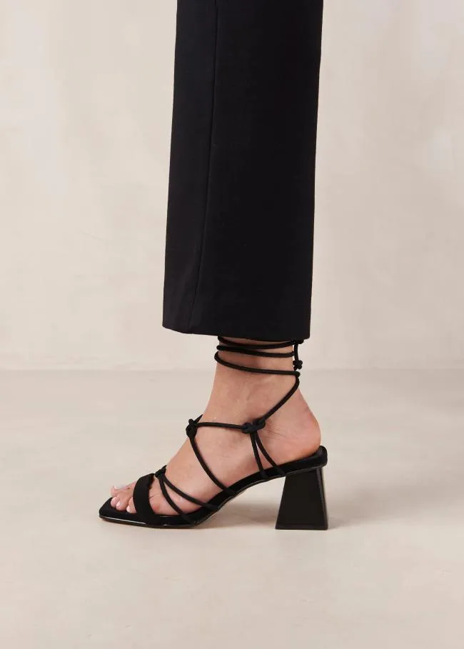 ALOHAS Heels Icicle 8211 Black Suede Sandals 8211 Women