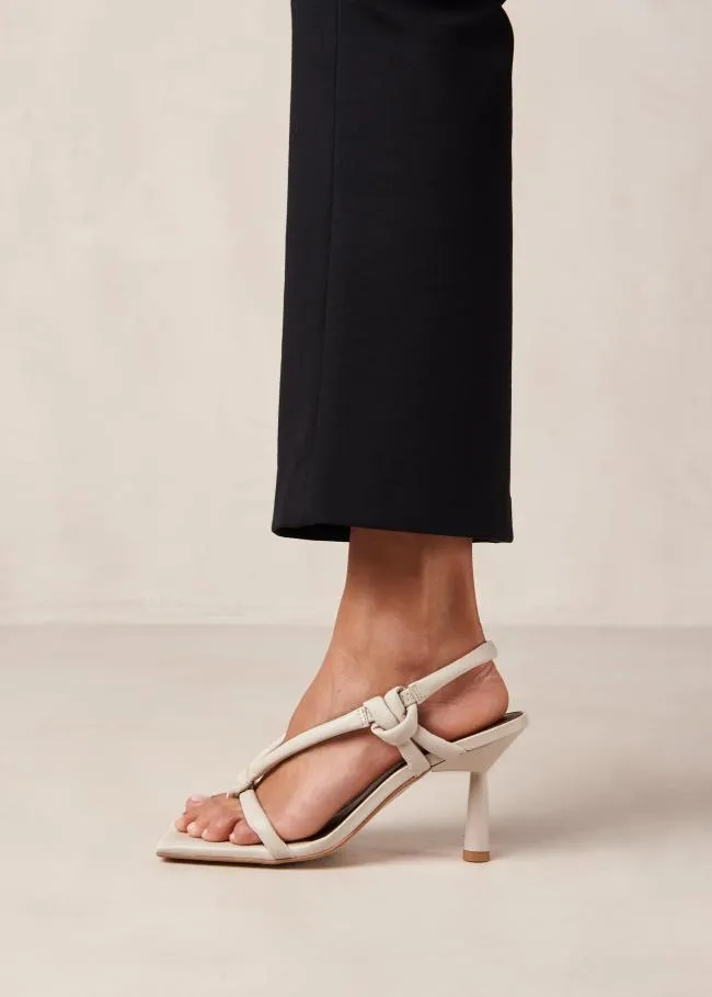 ALOHAS Heels Sheila 8211 Cream Leather Sandals 8211 Women