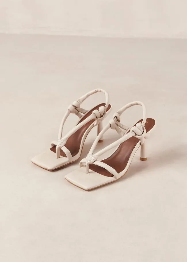 ALOHAS Heels Sheila 8211 Cream Leather Sandals 8211 Women