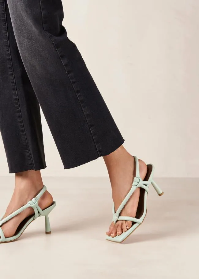 ALOHAS Heels Sheila 8211 Green ToePost Heeled Sandals 8211 Women