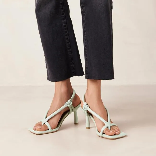 ALOHAS Heels Sheila 8211 Green ToePost Heeled Sandals 8211 Women