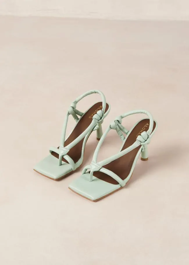 ALOHAS Heels Sheila 8211 Green ToePost Heeled Sandals 8211 Women