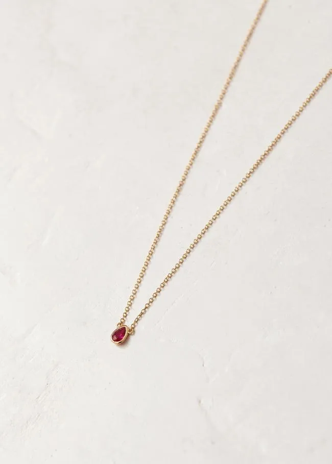 ALOHAS Jewelry Fairy 8211 Gold And Red Crystal Necklace 8211 Women