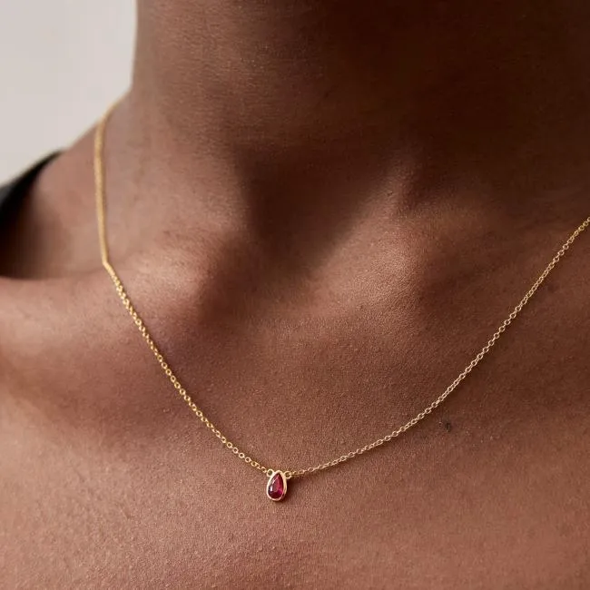 ALOHAS Jewelry Fairy 8211 Gold And Red Crystal Necklace 8211 Women
