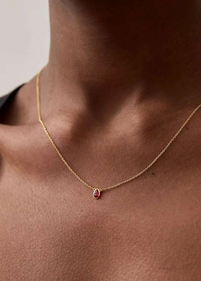 ALOHAS Jewelry Fairy 8211 Gold And Red Crystal Necklace 8211 Women