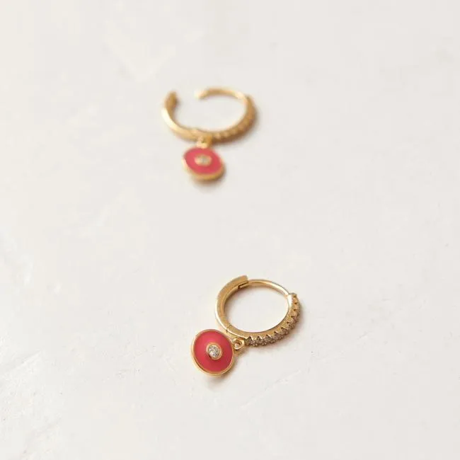 ALOHAS Jewelry Globe 8211 Gold And Red Earrings 8211 Women
