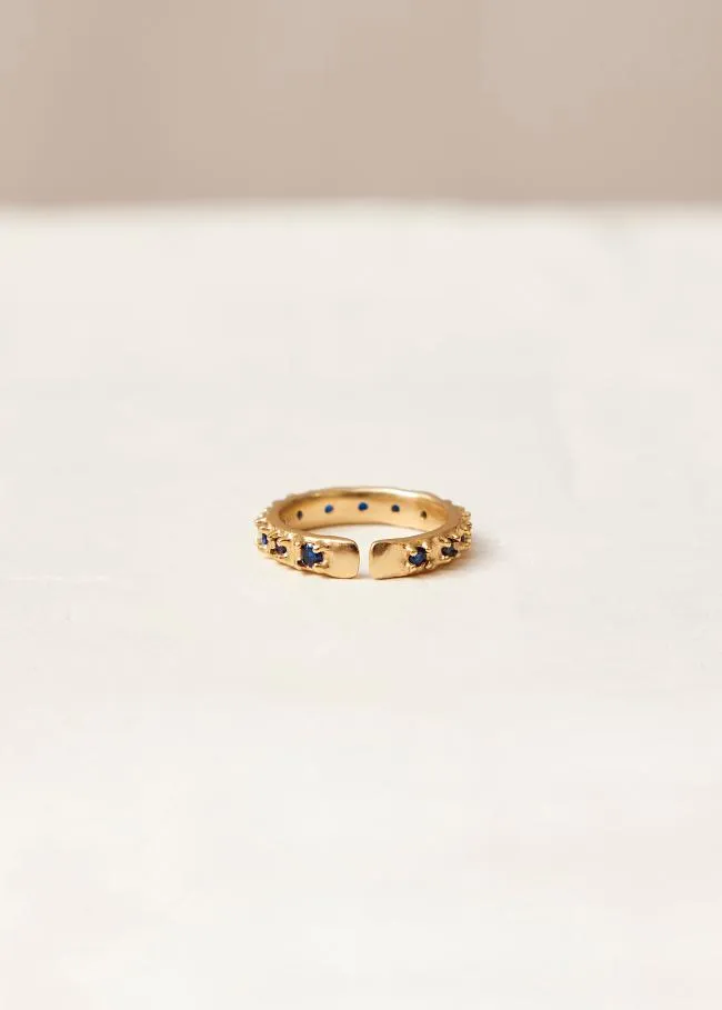 ALOHAS Jewelry Reef 8211 Gold And Blue Crystal Ring 8211 Women
