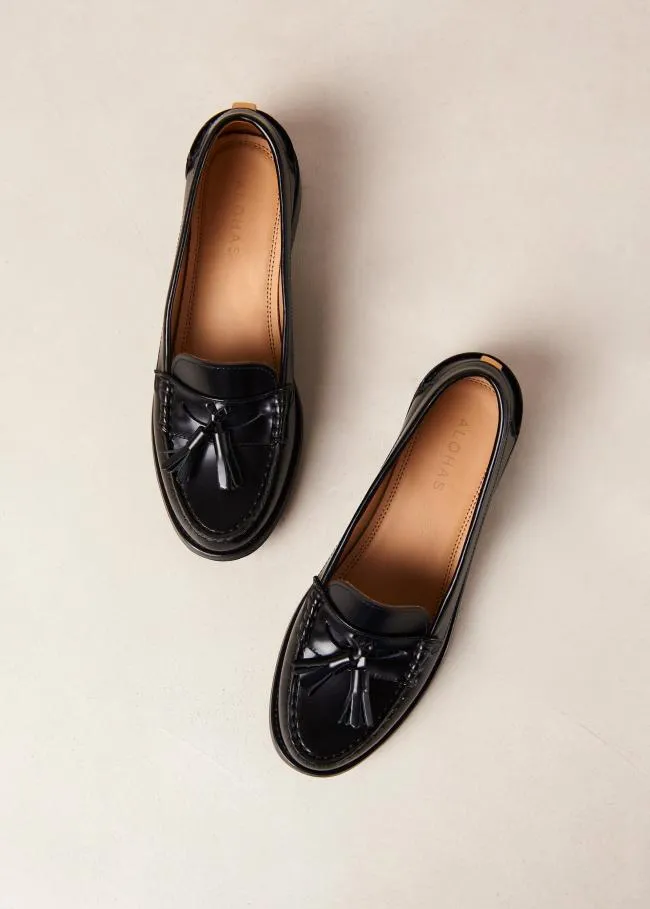 ALOHAS Loafers Terrane 8211 Black Leather Loafers 8211 Women