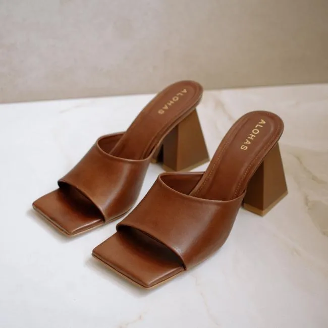 ALOHAS Mules Dune 8211 Brown Leather Sandals 8211 Women