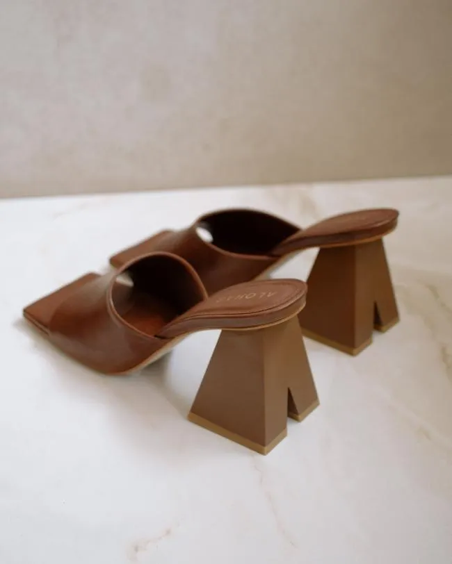 ALOHAS Mules Dune 8211 Brown Leather Sandals 8211 Women