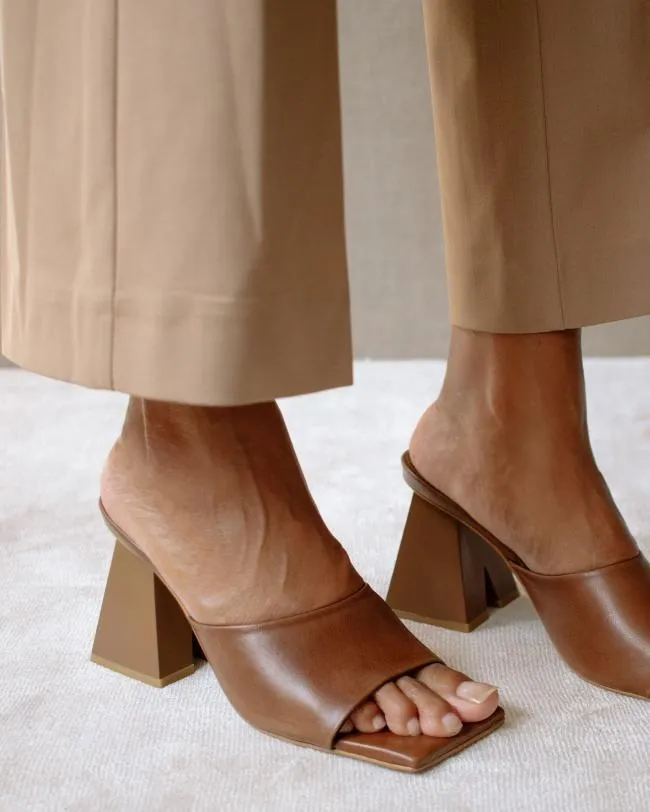 ALOHAS Mules Dune 8211 Brown Leather Sandals 8211 Women