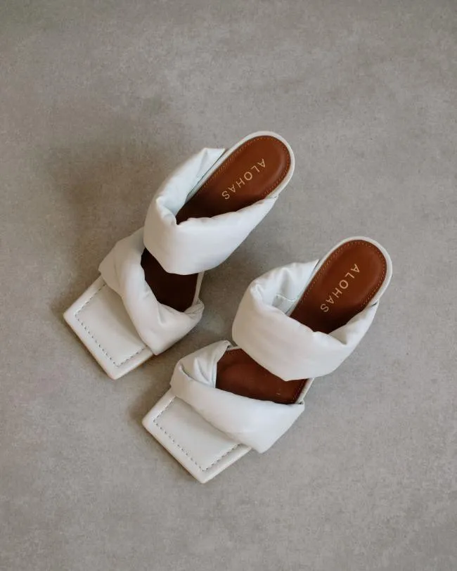 ALOHAS Mules Twist Strap 8211 OffWhite Leather Mules 8211 Women