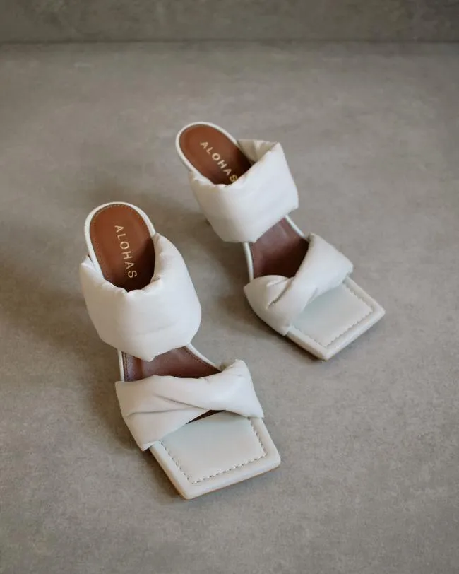 ALOHAS Mules Twist Strap 8211 OffWhite Leather Mules 8211 Women