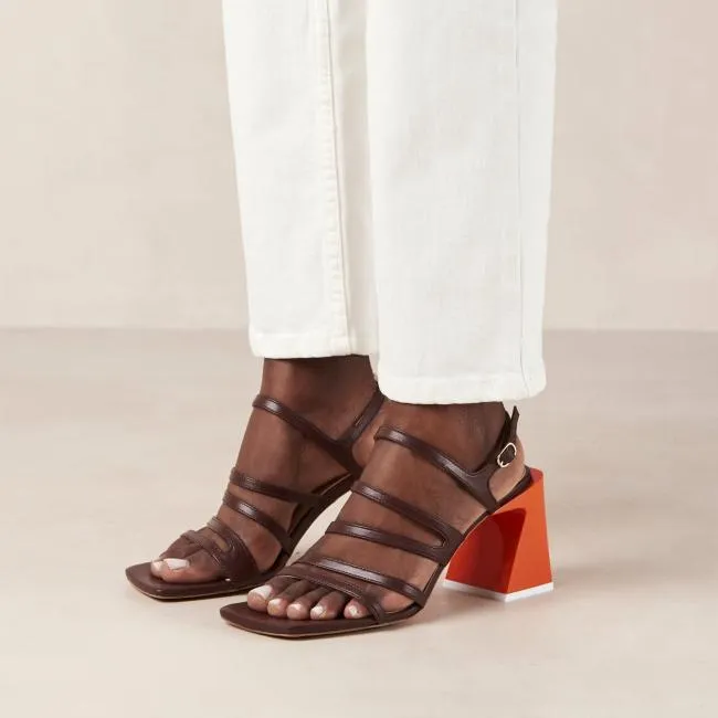 ALOHAS Sandals Aubrey 8211 Brown And Orange Leather Sandals 8211 Women