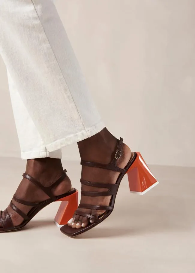 ALOHAS Sandals Aubrey 8211 Brown And Orange Leather Sandals 8211 Women