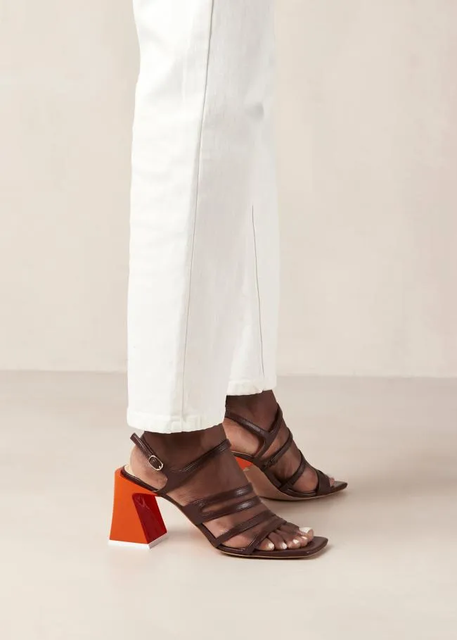 ALOHAS Sandals Aubrey 8211 Brown And Orange Leather Sandals 8211 Women