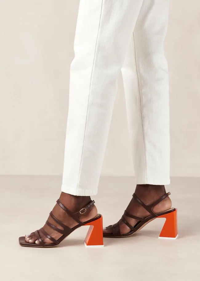 ALOHAS Sandals Aubrey 8211 Brown And Orange Leather Sandals 8211 Women