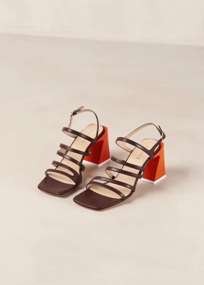 ALOHAS Sandals Aubrey 8211 Brown And Orange Leather Sandals 8211 Women