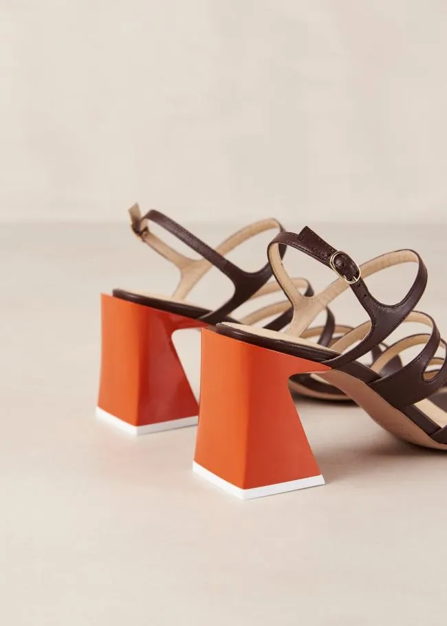 ALOHAS Sandals Aubrey 8211 Brown And Orange Leather Sandals 8211 Women