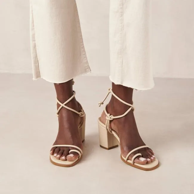 ALOHAS Sandals Grace Corn 8211 White Vegan Leather Sandals 8211 Women