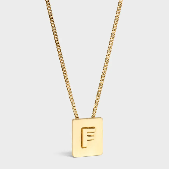 Alphabet F Necklace In Brass With Gold Finish Gold Women CELINE ALPHABET