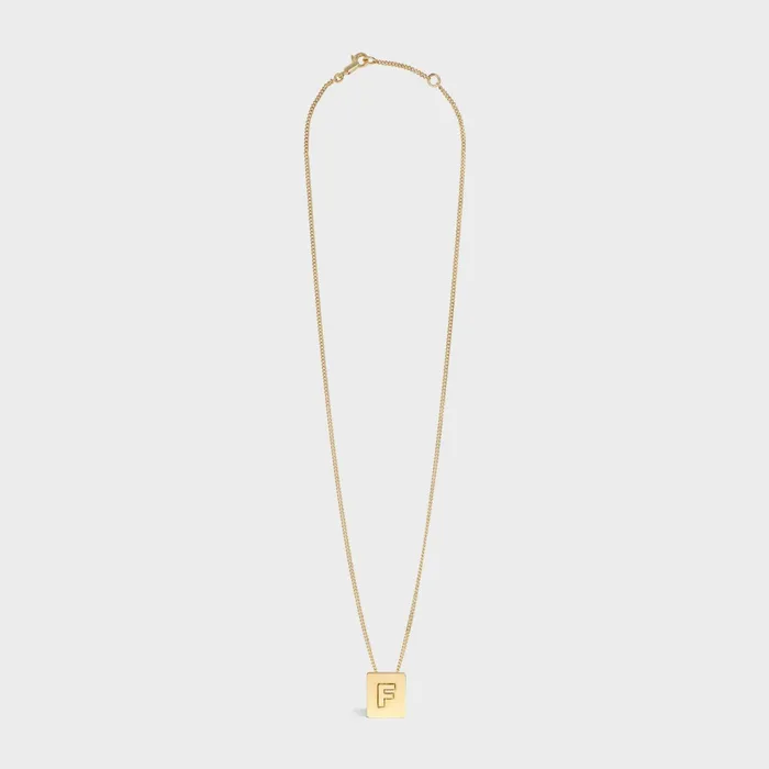 Alphabet F Necklace In Brass With Gold Finish Gold Women CELINE ALPHABET