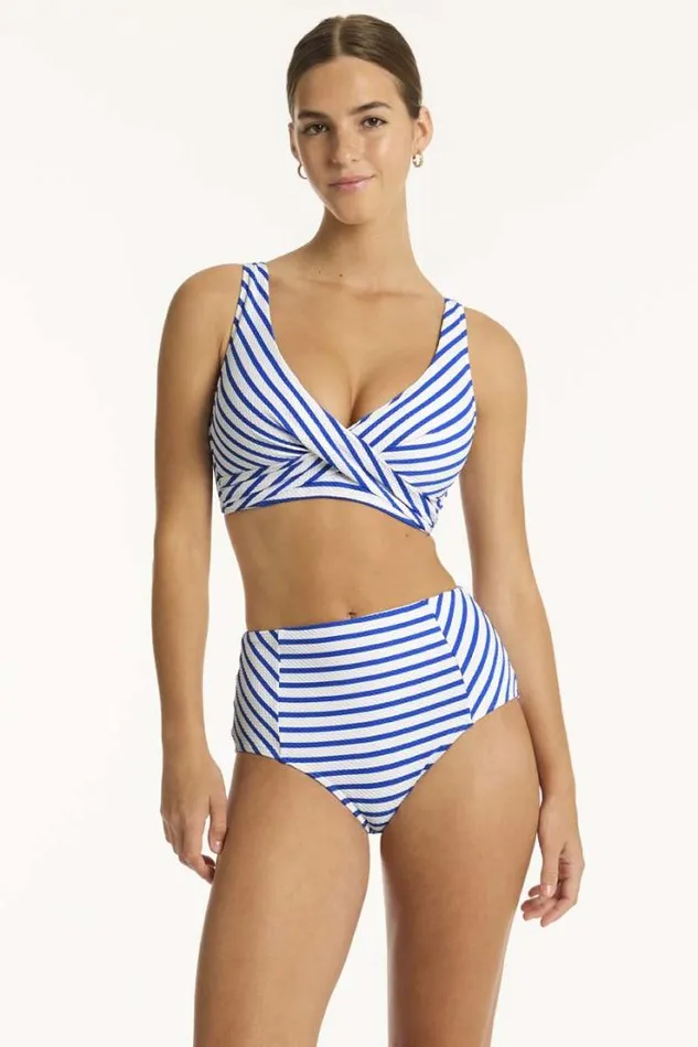 Amalfi Panelled High Waist Pant Amalfi Blue Women Sea Level Bottoms