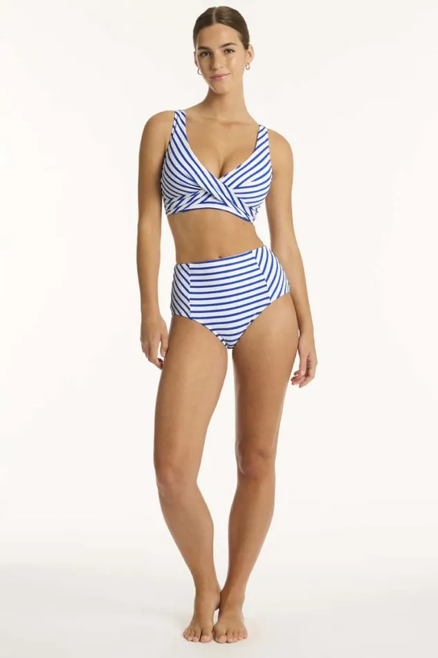 Amalfi Panelled High Waist Pant Amalfi Blue Women Sea Level Bottoms
