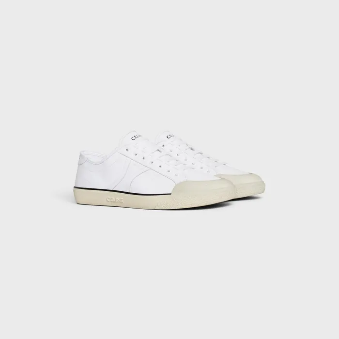 As01 Low LaceUp Celine Alan Sneaker In Calfskin Optic White Men CELINE SNEAKERS