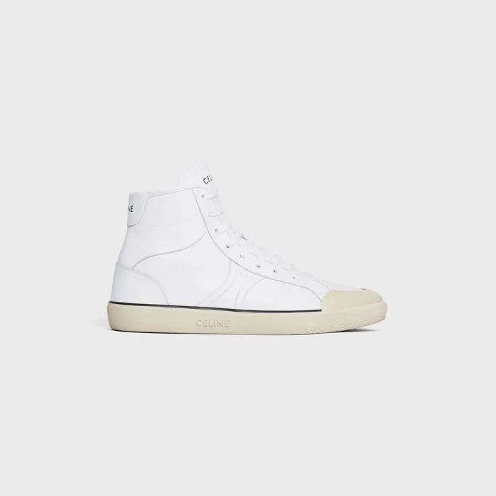 As02 Mid Low LaceUp Celine Alan Sneaker In Calfskin Optic White Men CELINE SNEAKERS As02 Mid Low LaceUp Celine Alan Sneaker In Calfskin Optic White Men CELINE SNEAKERS