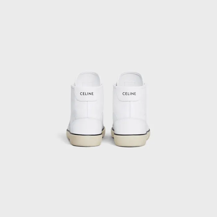 As02 Mid Low LaceUp Celine Alan Sneaker In Calfskin Optic White Men CELINE SNEAKERS