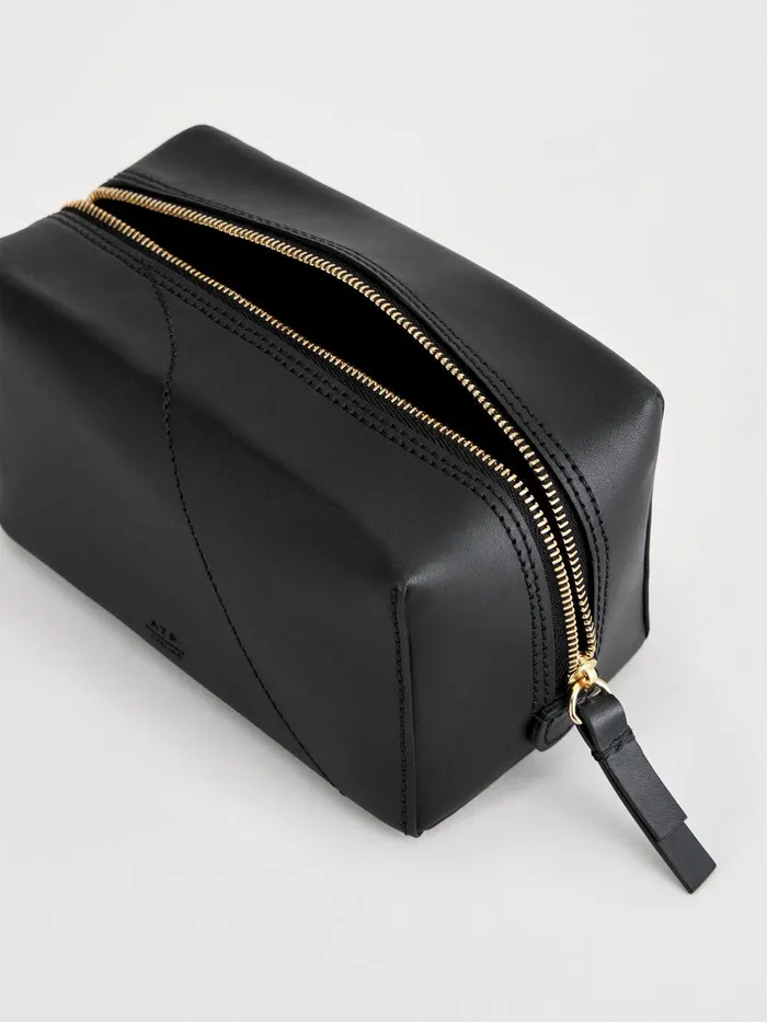 ATP Atelier Beauty Bags Capanne Black Leather Beauty Bag Black 8211 Women