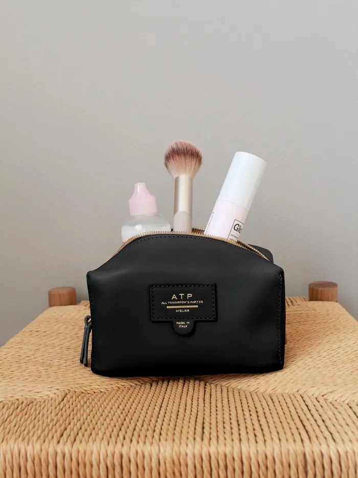 ATP Atelier Beauty Bags Capanne Black Leather Beauty Bag Black 8211 Women