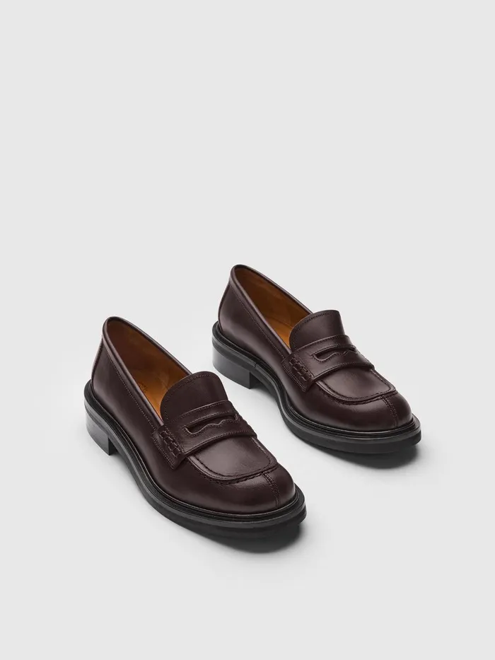 ATP Atelier Flats Albaredo Walnut Leather Loafers Walnut 8211 Women