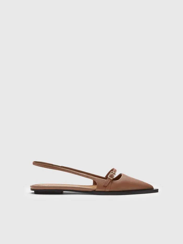 ATP Atelier Flats Cortina Hazelnut Nappa Flat Slingbacks Hazelnut 8211 Women